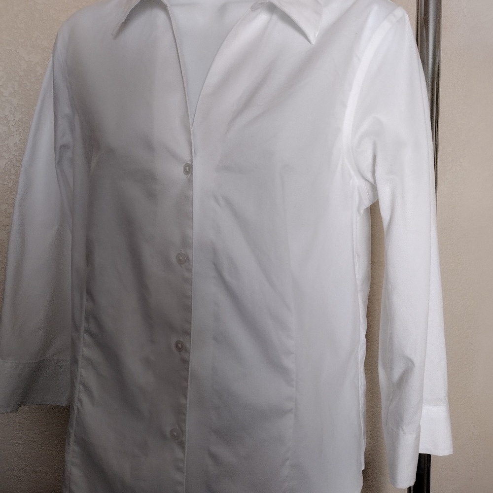 ANNE KLEIN NO IRON WHITE SHIRT SIZE M